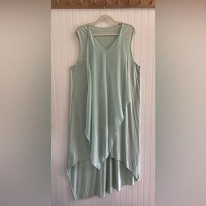Soft Surroundings Amalfi Dress Layers Sleeveless Mint Green Long Lightweight 1X